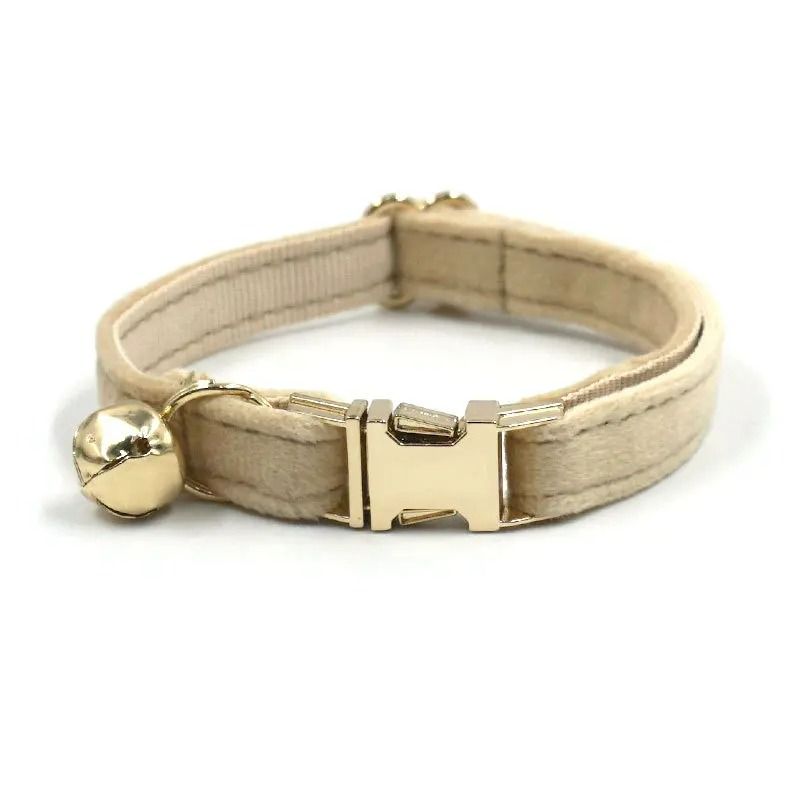 Luxury Personalized Velvet Cat Collar With Custom ID Tag 6