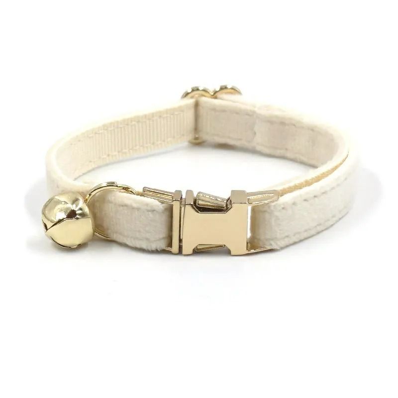 Luxury Personalized Velvet Cat Collar With Custom ID Tag 7