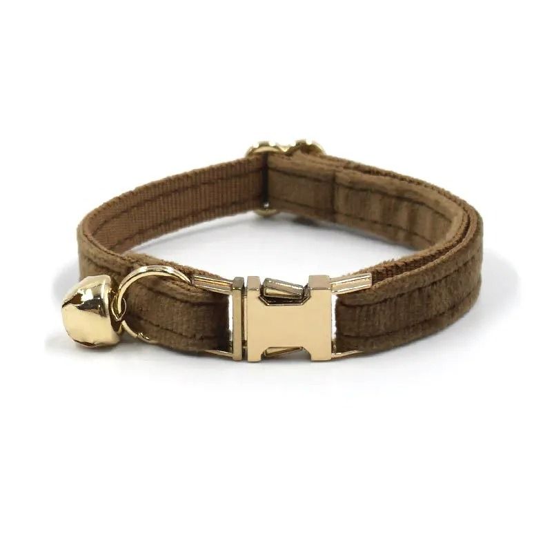 Luxury Personalized Velvet Cat Collar With Custom ID Tag 8