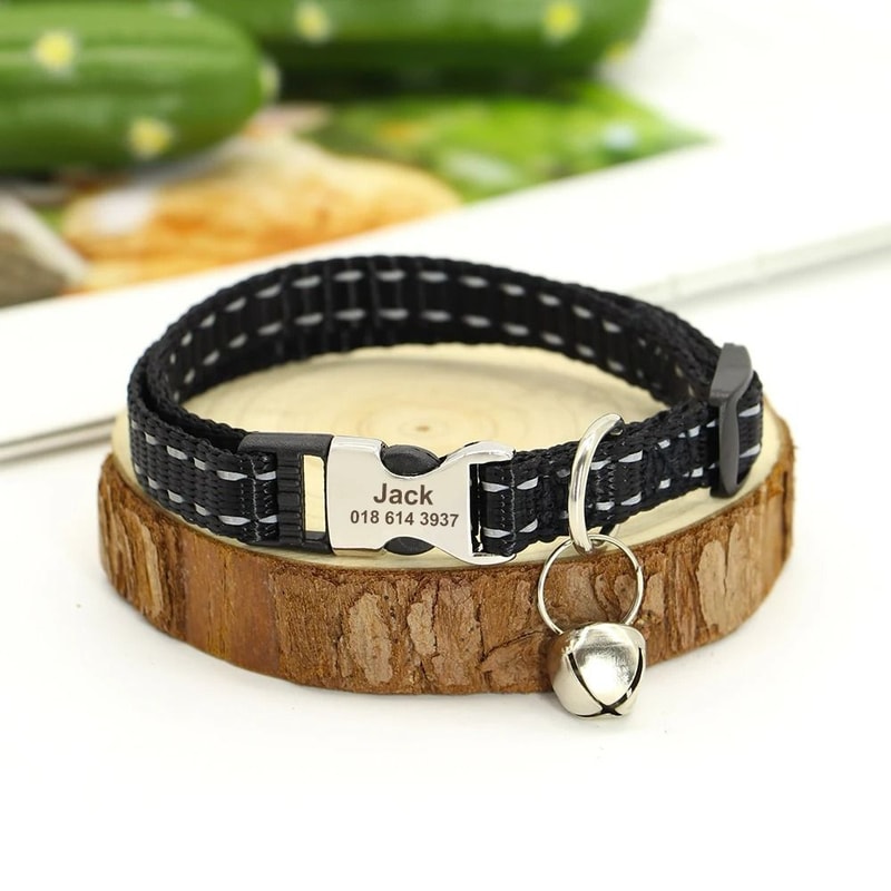 Personalized Safety Cat Collar With Engraved ID Nameplate 2
