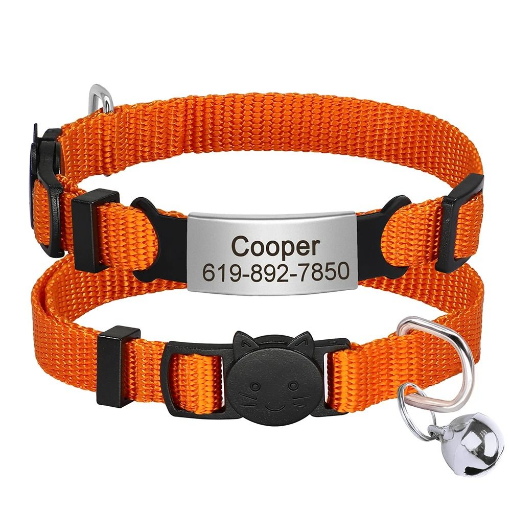 Personalized Safety Cat Collar With Engraved ID Nameplate 4