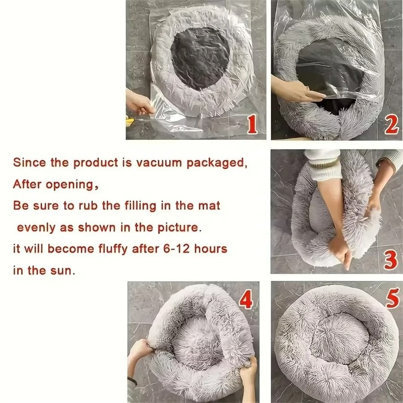 UltraSoft Plush Donut Calming Pet Bed 3