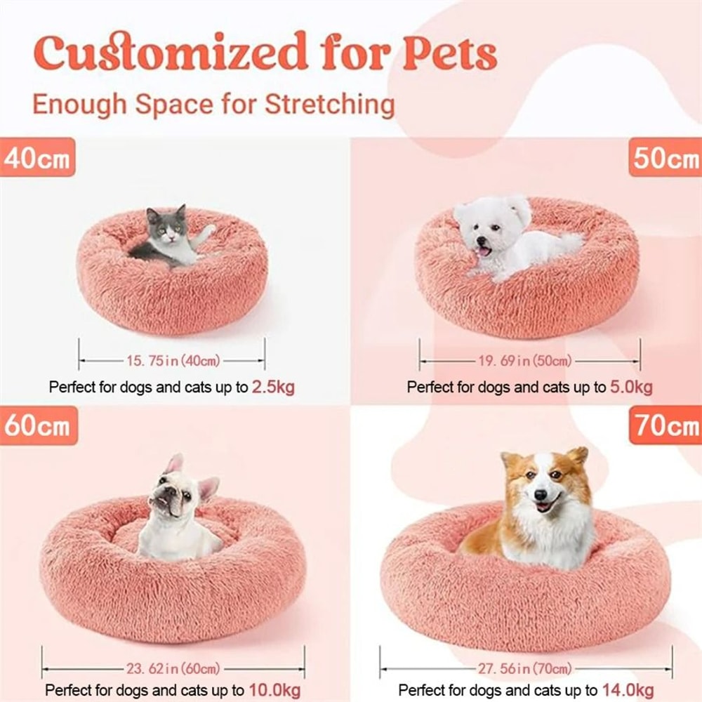 UltraSoft Plush Donut Calming Pet Bed 6
