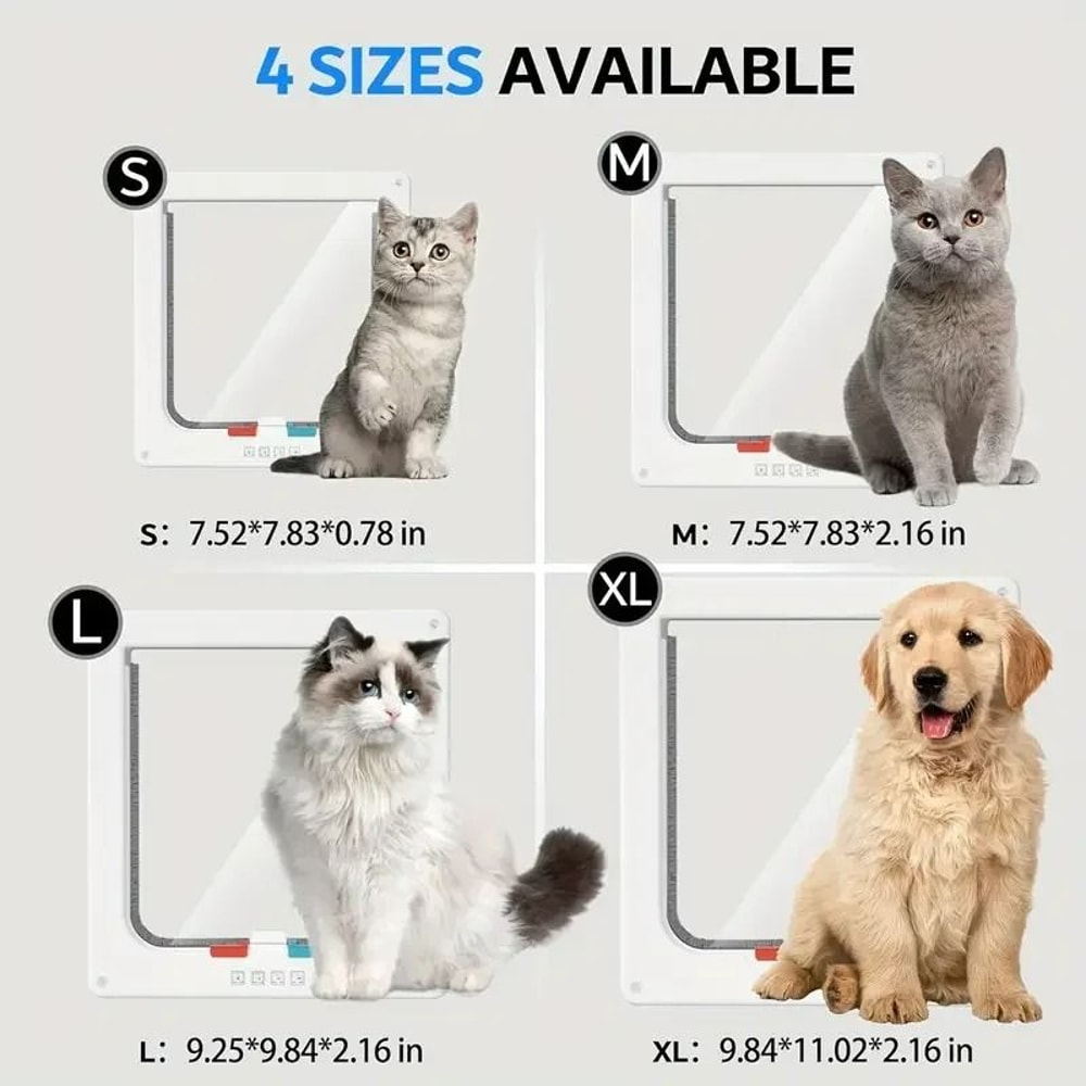 4Way Locking Weatherproof Pet Flap Door 4