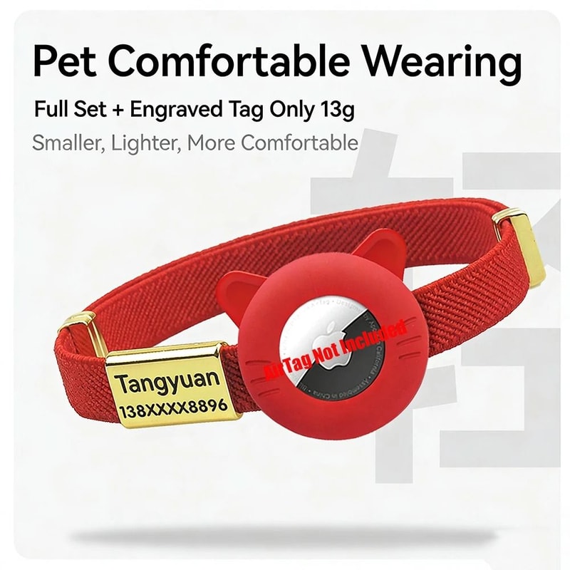 New Breakaway AirTag Tracker Cat Collar With Custom ID 1
