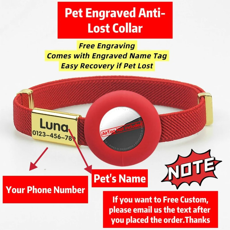 New Breakaway AirTag Tracker Cat Collar With Custom ID 5