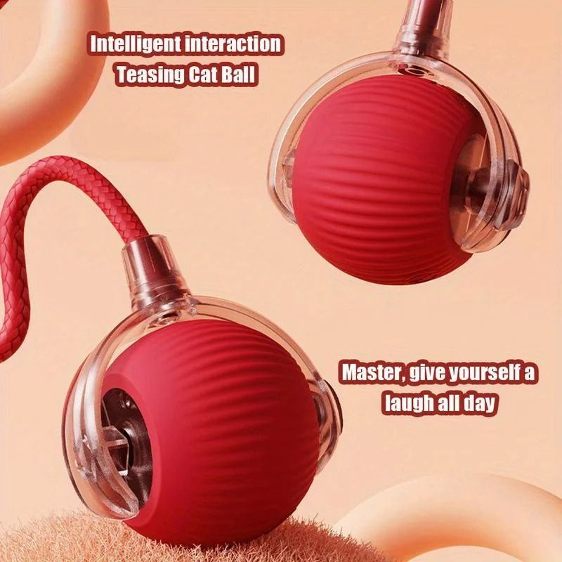 Automatic Smart Rolling Teaser Ball With Mouse Tail 4