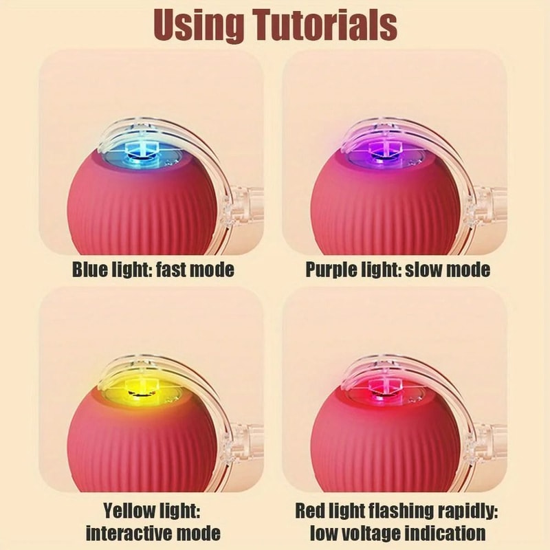 Automatic Smart Rolling Teaser Ball With Mouse Tail 5