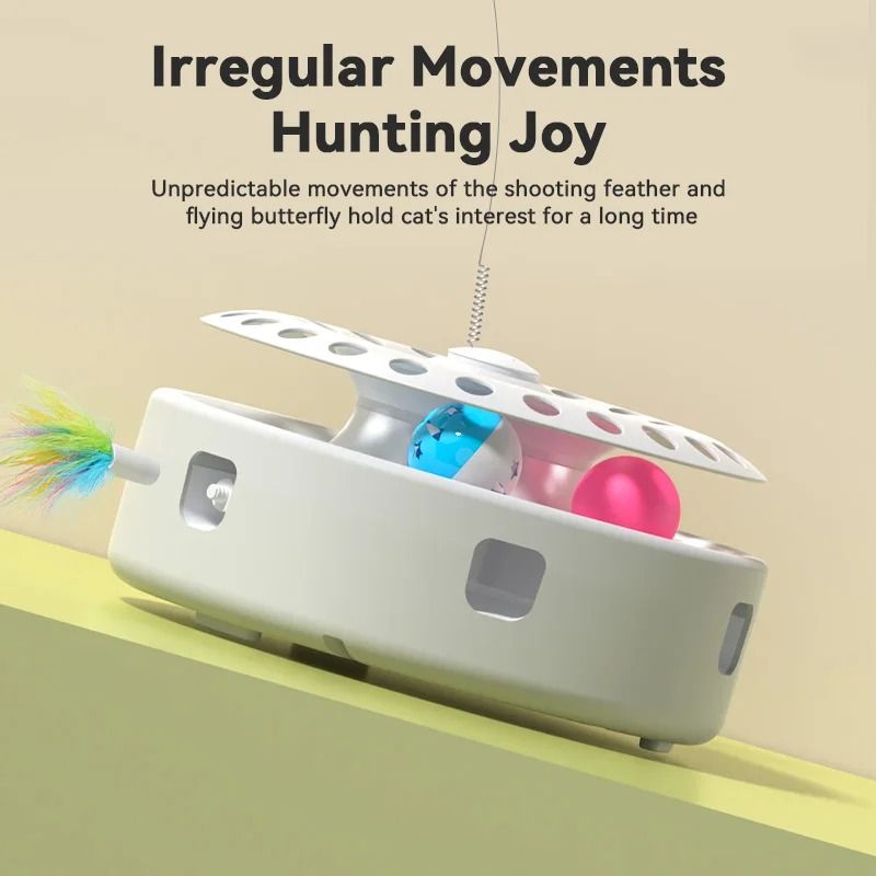 3in1 Smart Interactive Butterfly And Ambush Feather Toy 4