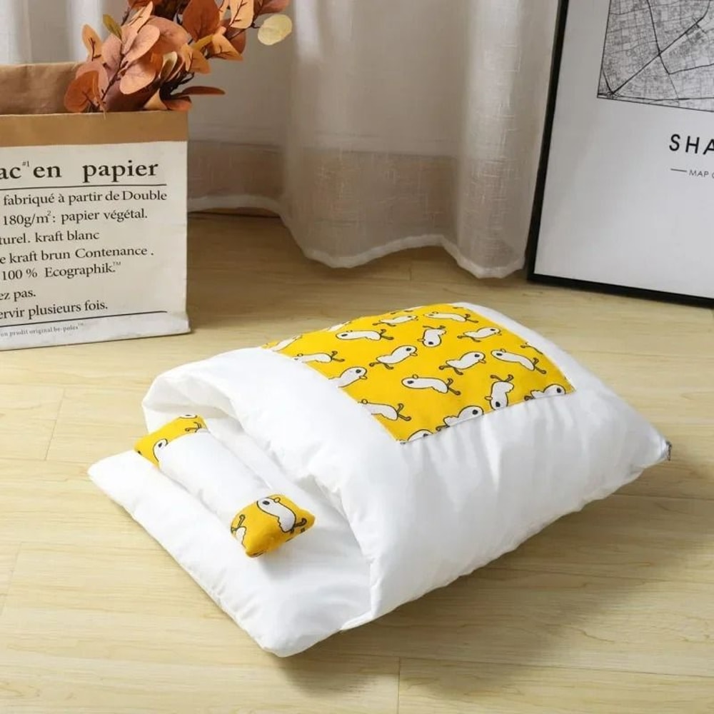 Kawaii Plush Sleeping Bag Cat Bed With Pillow 7