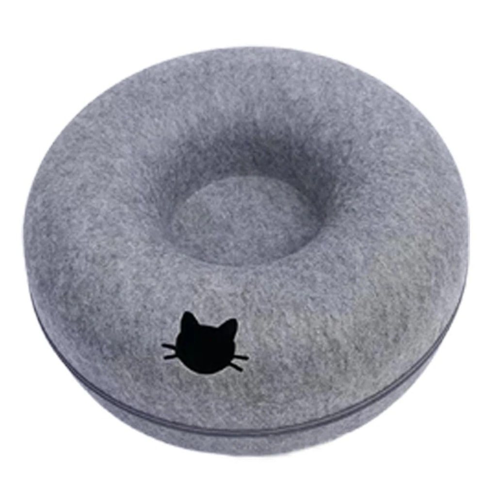 Interactive Felt Donut Cat Tunnel Bed 9