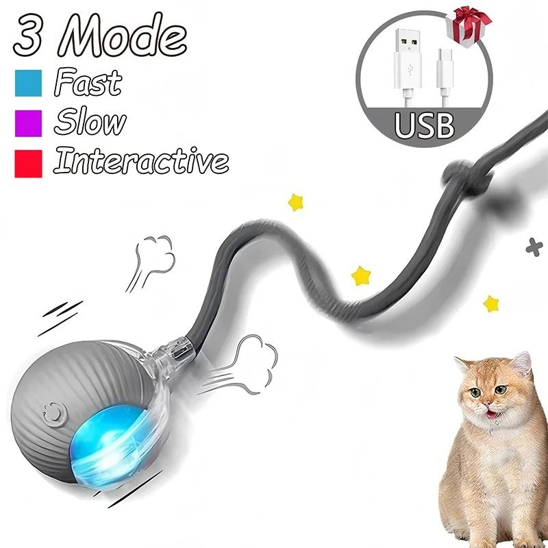 Smart Interactive Rolling Ball With Faux Mouse Tail 6