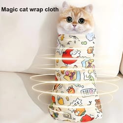 self-adherent cat grooming wrap & swaddle