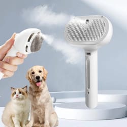 3-in-1 pet steam massage & deshedding brush