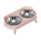 Elevated Stainless Steel Cervical Protection Dual Bowl 9