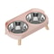 Elevated Stainless Steel Cervical Protection Dual Bowl 9