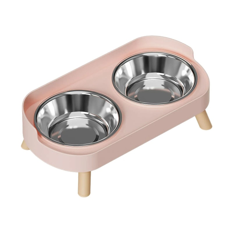 Elevated Stainless Steel Cervical Protection Dual Bowl 9