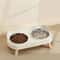 Elevated Stainless Steel Cervical Protection Dual Bowl 1