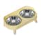 Elevated Stainless Steel Cervical Protection Dual Bowl 7