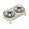 Elevated Stainless Steel Cervical Protection Dual Bowl 8