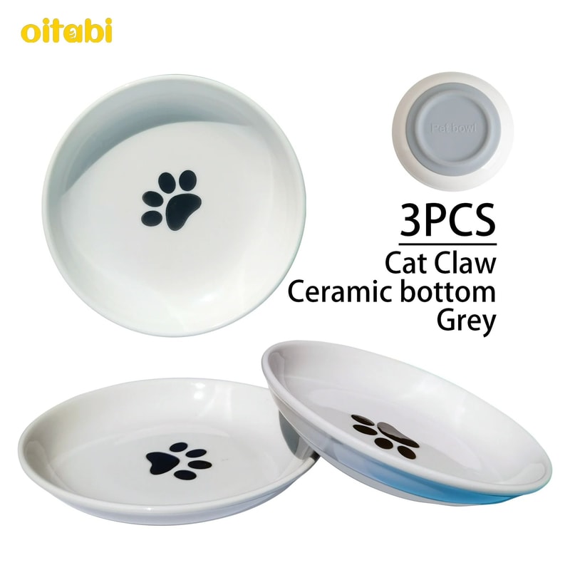 Ceramic AntiWhisker Fatigue Shallow Cat Bowl Set 9