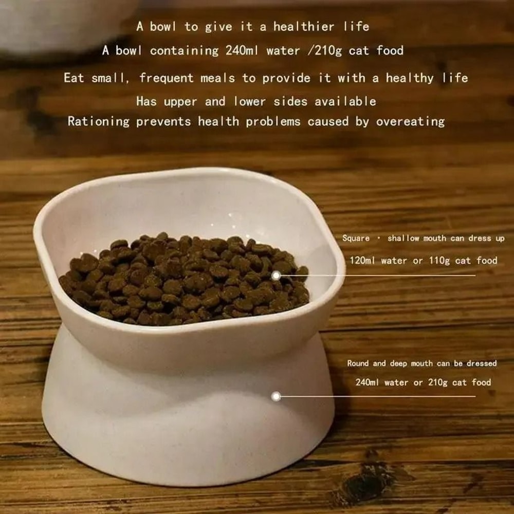 Elevated AntiRollover Cat Bowl With Neck Protection 3