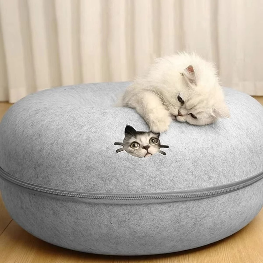 Interactive Round Cat Tunnel Donut Nest 3