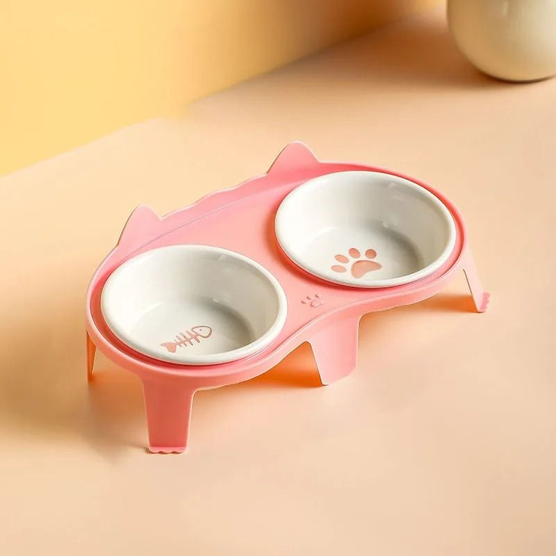 Elevated Ceramic Dual Pet Feeding Station 9