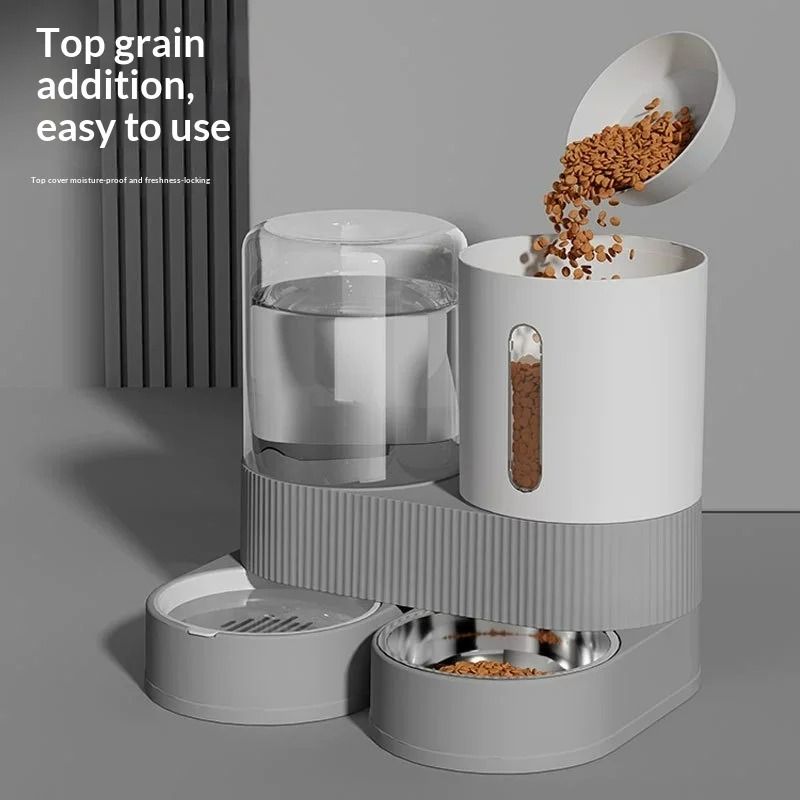 2in1 GravityDriven Automatic Pet Feeder Waterer 0