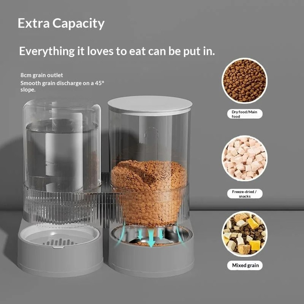 2in1 GravityDriven Automatic Pet Feeder Waterer 2
