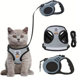 reflective air mesh escape-proof cat harness & leash set