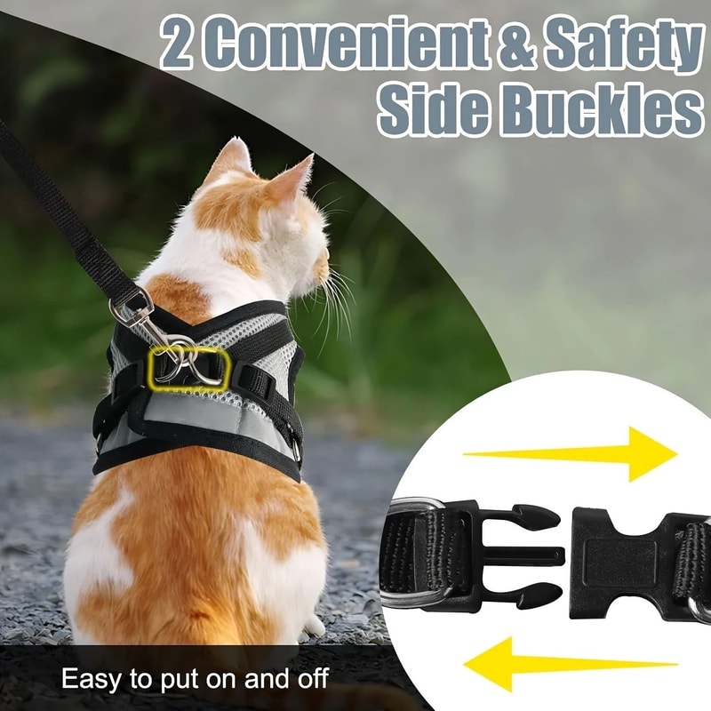 Reflective Air Mesh EscapeProof Cat Harness Leash Set 1