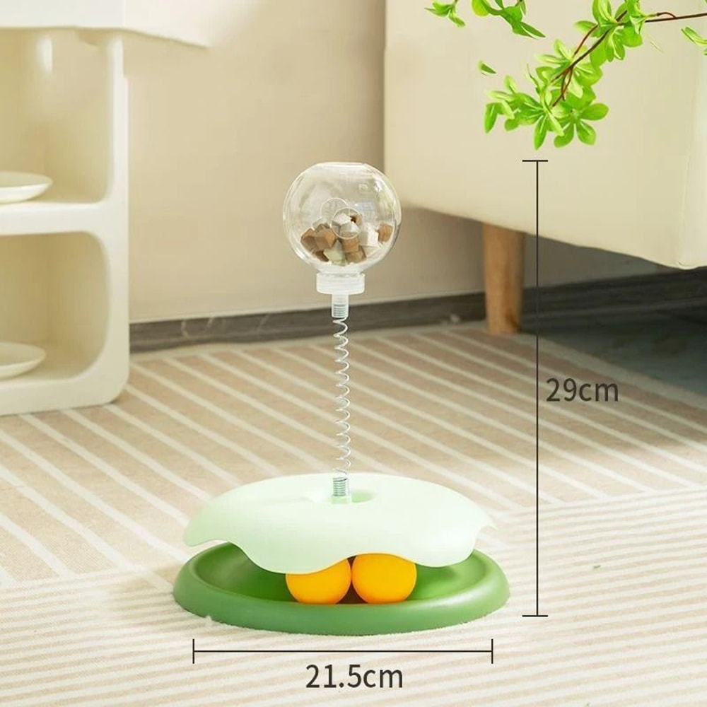 Interactive Slow Feeder Spring Toy With Track Ball Roller 1