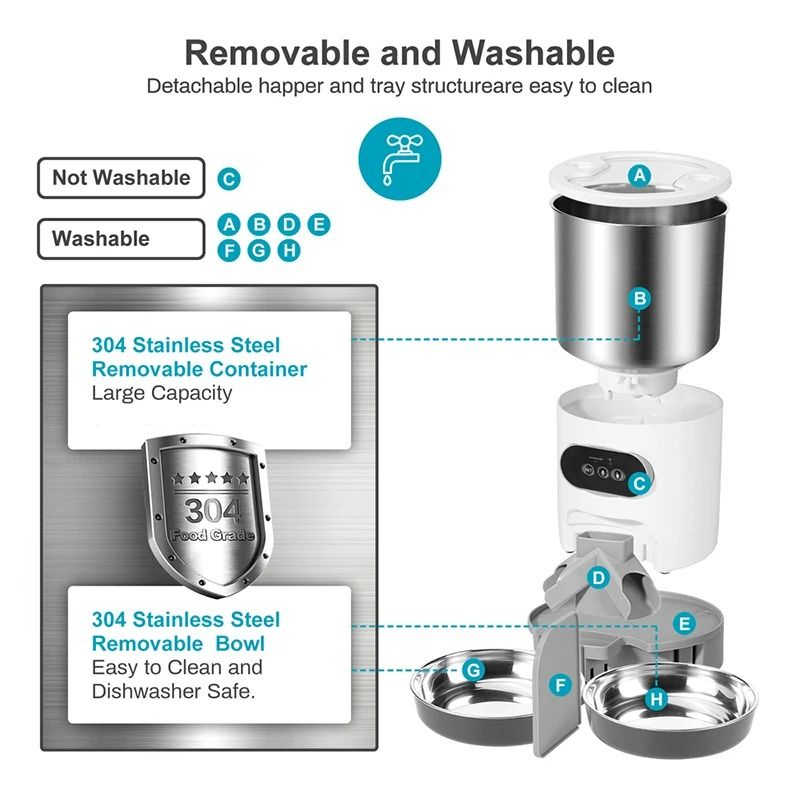 Smart AppControlled Automatic Double Meal Pet Feeder 2