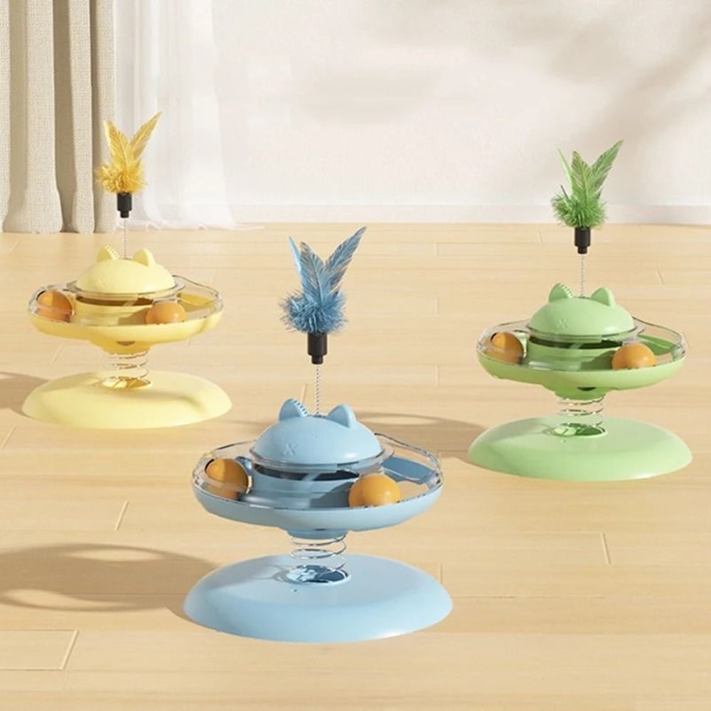 Interactive Turntable Cat Track Ball And Treat Dispenser 2