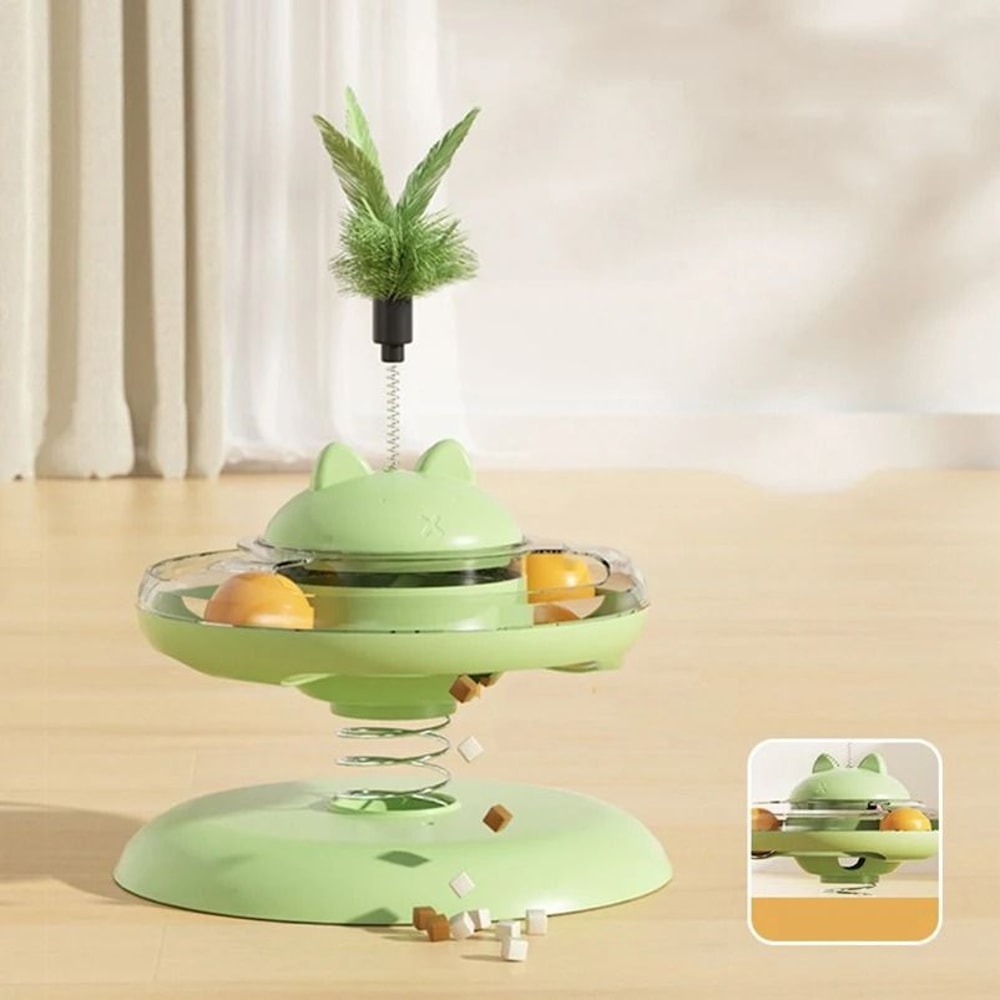 Interactive Turntable Cat Track Ball And Treat Dispenser 3