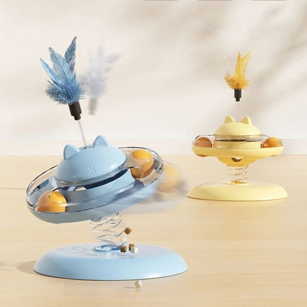 Interactive Turntable Cat Track Ball And Treat Dispenser 4