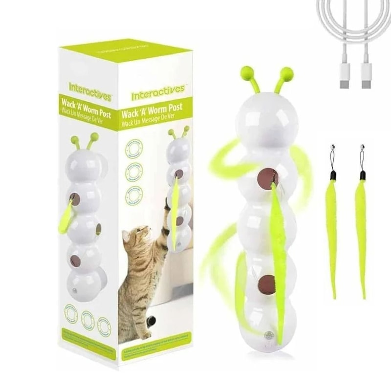 Intelligent MotionActivated WhackAWorm Interactive Cat Toy 0