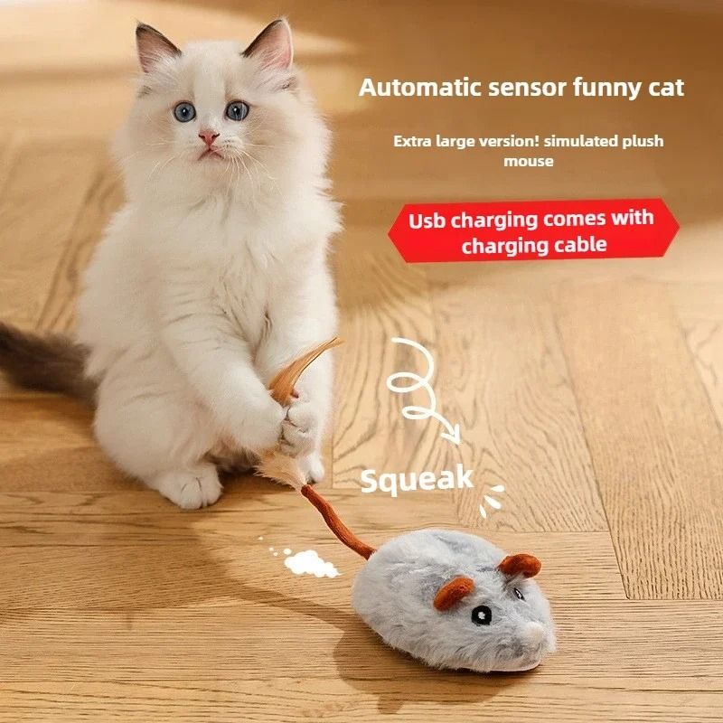 Intelligent Electric Mouse Interactive Squeaky Cat Toy 1