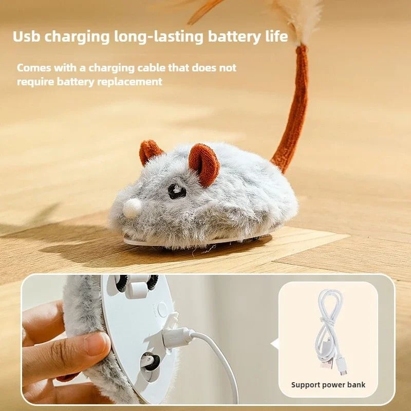 Intelligent Electric Mouse Interactive Squeaky Cat Toy 4