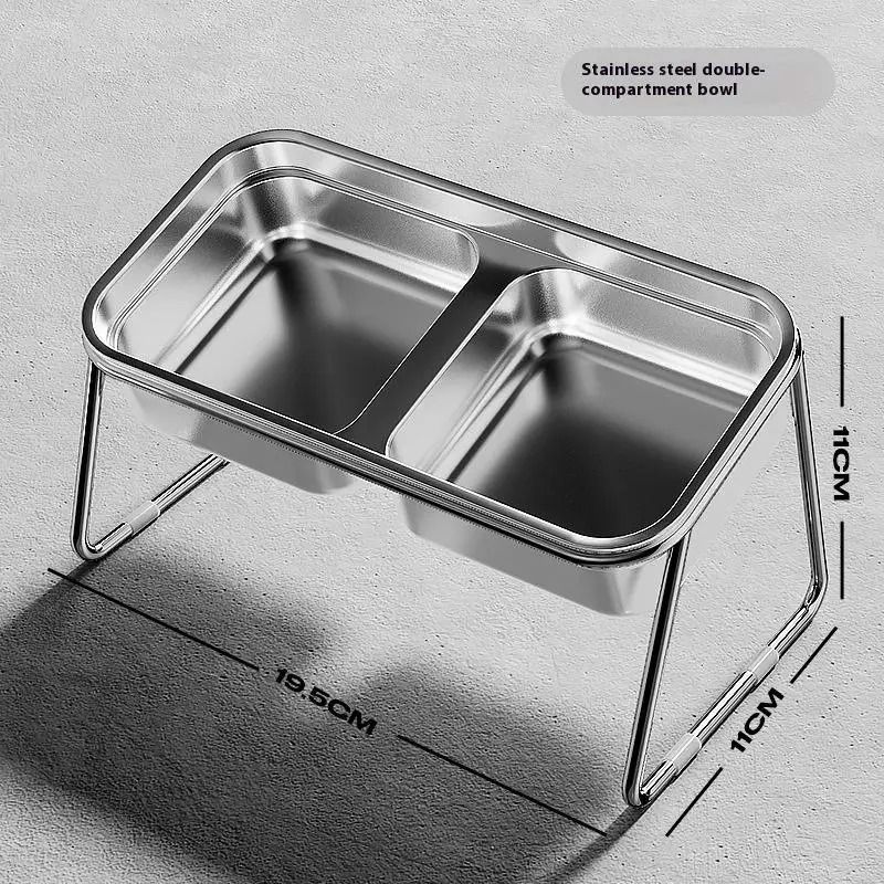 Stainless Steel AntiTip Double Feeding Station 6