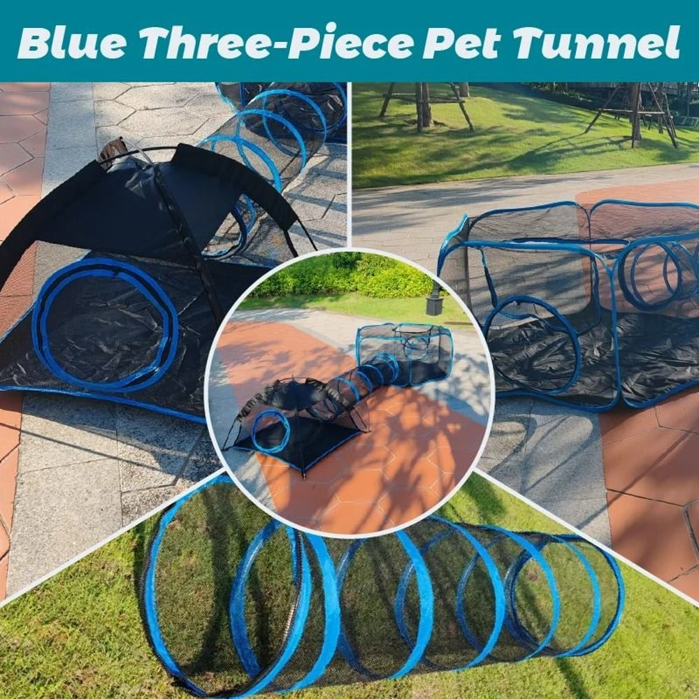 3in1 Portable Mesh Pet Playhouse Tunnel System 4