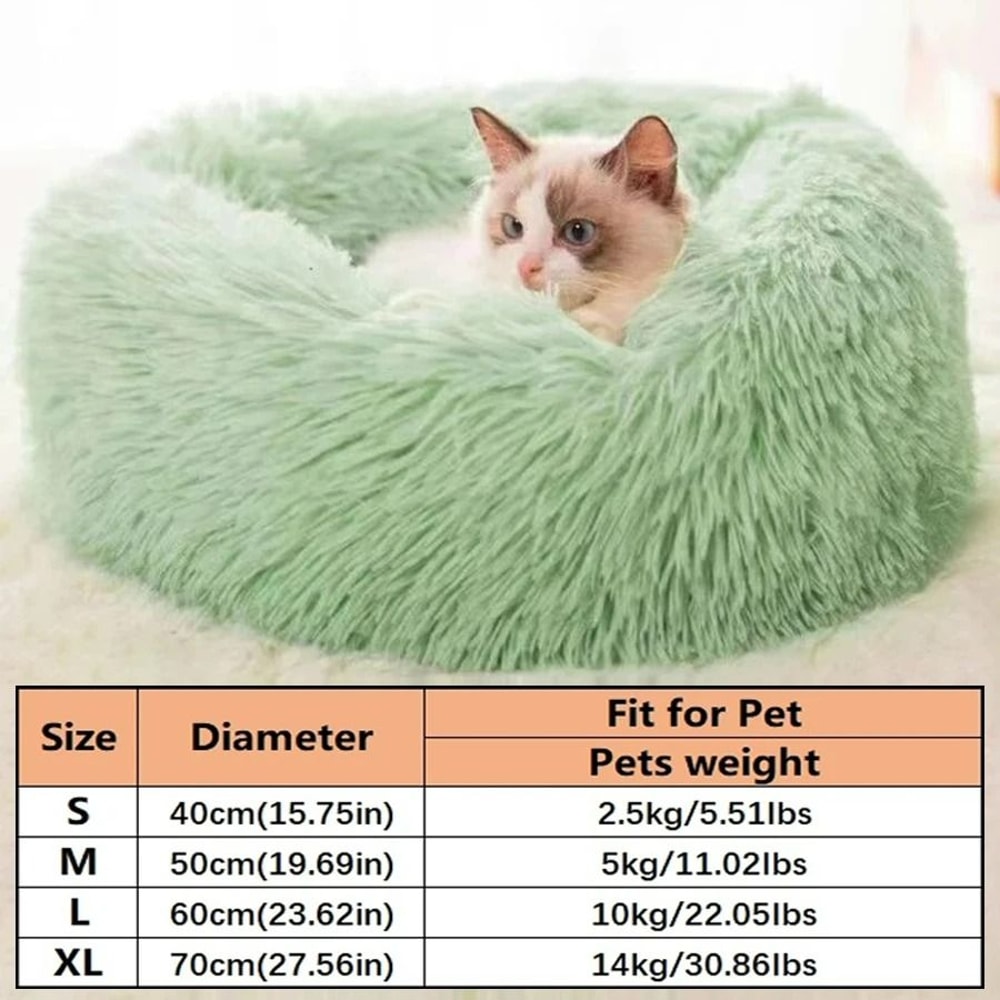 Calm Cozy Long Plush Donut Pet Bed 10