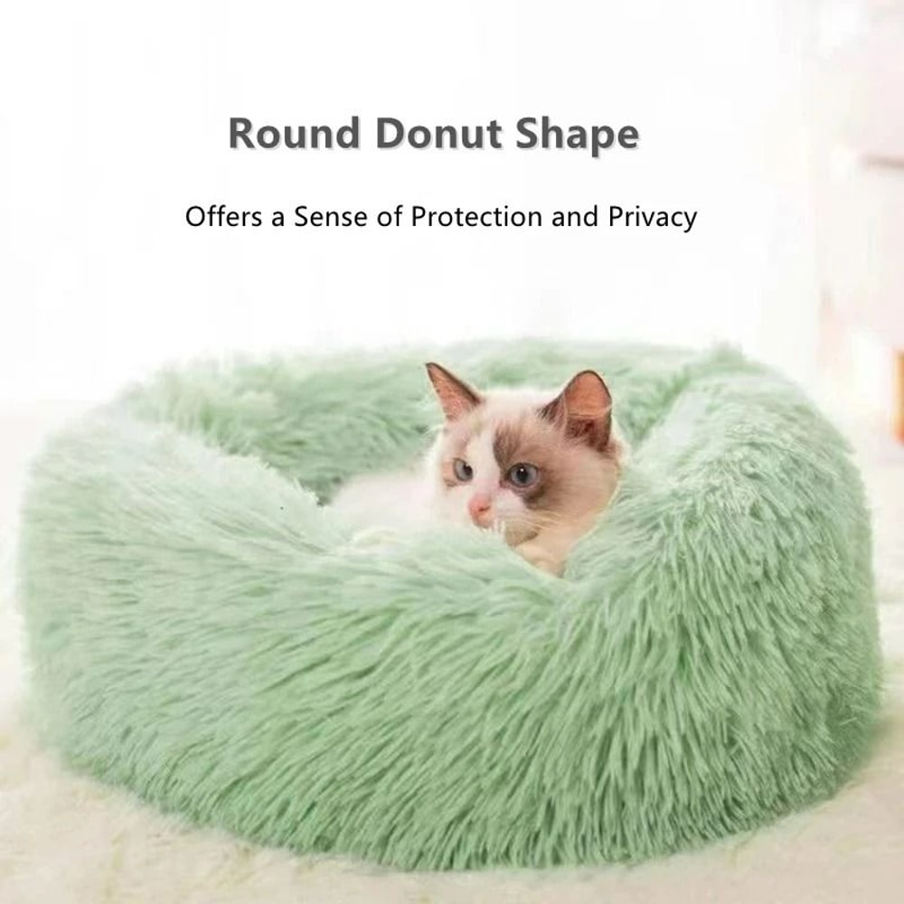 Calm Cozy Long Plush Donut Pet Bed 4