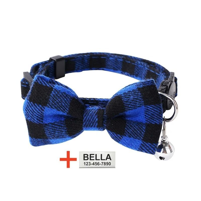 Personalized Plaid Breakaway Safety Cat Collar 10