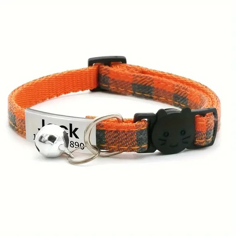 Personalized Plaid Breakaway Safety Cat Collar 12