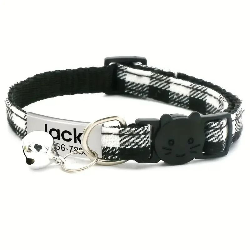 Personalized Plaid Breakaway Safety Cat Collar 13