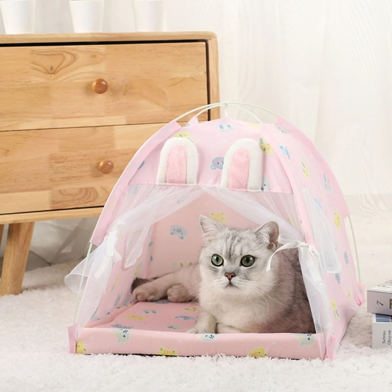 Indoor Pet Tent Bed With Removable Cushion 11