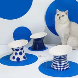 elevated ceramic anti-tip pet bowls