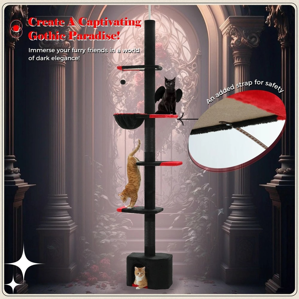 Adjustable FloortoCeiling Indoor Cat Tower 3